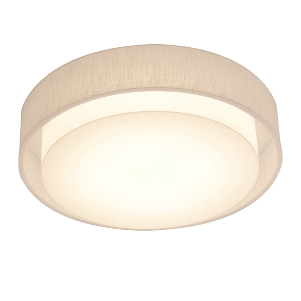 Sanibel 16" LED Ceiling - White Finish Linen White Shade
